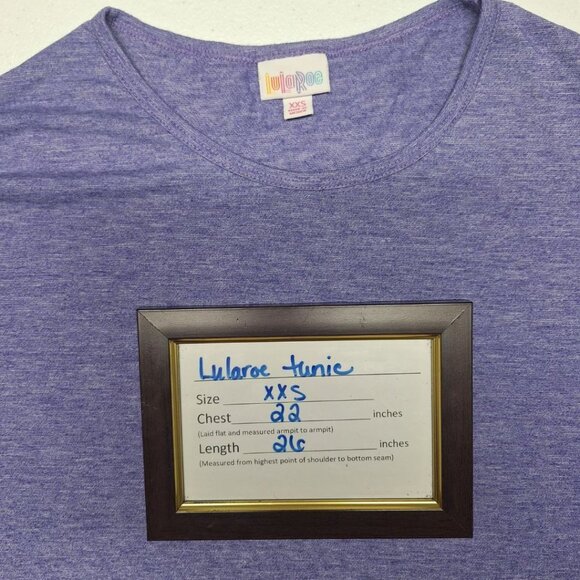 Lularoe Tunic Hi Low Purple Womens XXS Short Sleeve Top - Picture 5 of 6